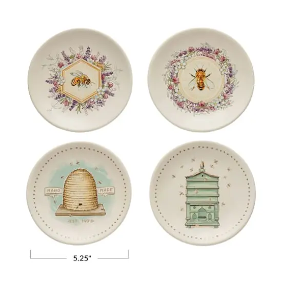 Hello Honey&reg; 5" Bee & Hive Stoneware Plate Set {1}