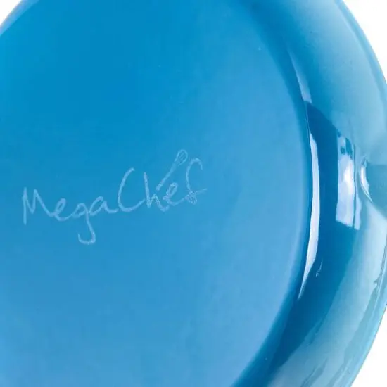 MegaChef Round 10.25" Blue Enameled Cast Iron Skillet {6}