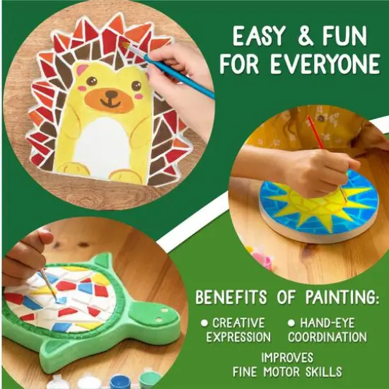 Creative Roots&reg; Paint Your Own Stepping Stones Multipack with Turtle, Hedgehog & Sun Stepping Stones {5}