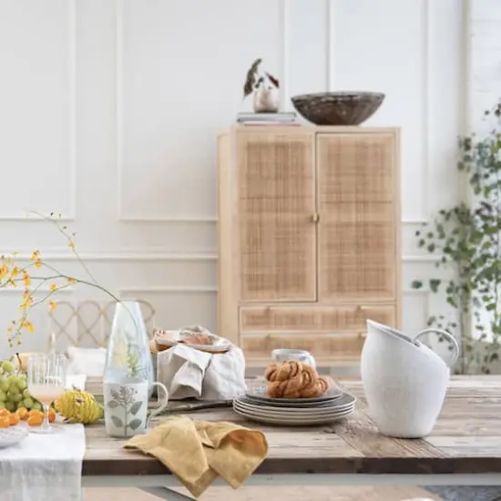 Hello Honey&reg; 9" White Textured Stoneware Pitcher in Reactive Glaze {7}