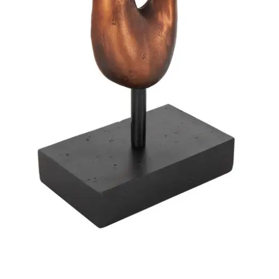 27.5" Bronze Polystone Abstract Decorative Sculpture with Rectangle Black Base {6}