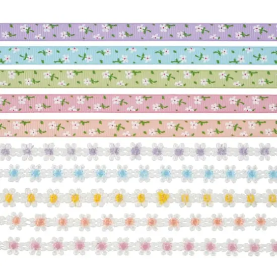 3/8" x 2yd. Daisies Value Pack Ribbon by Celebrate It&reg; {4}
