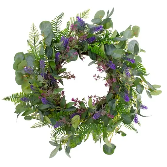 22" Lavender & Greenery Wreath {1}