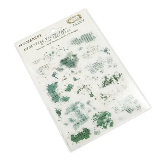 49 And Market Essential Textblends Rub-On Transfers Lagoon {1}