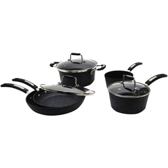 THE ROCK by Starfrit 8-Piece Cookware Set With Bakelite Handles {3}