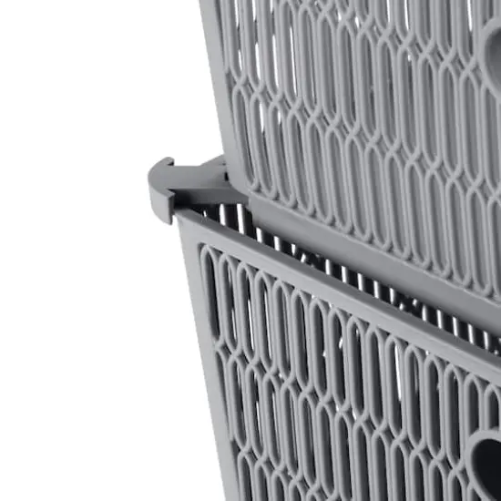 Simplify Slide 2 Stack It Small Storage Tote Baskets, 2ct. Gray {8}