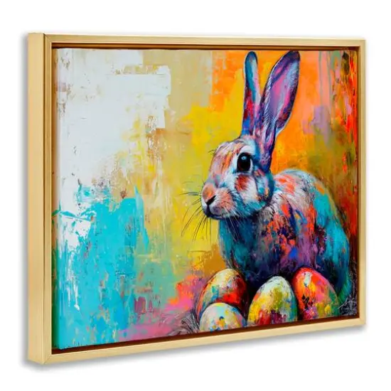 Stupell Industries Easter Joy Abstract Floater Framed Art Gold {4}