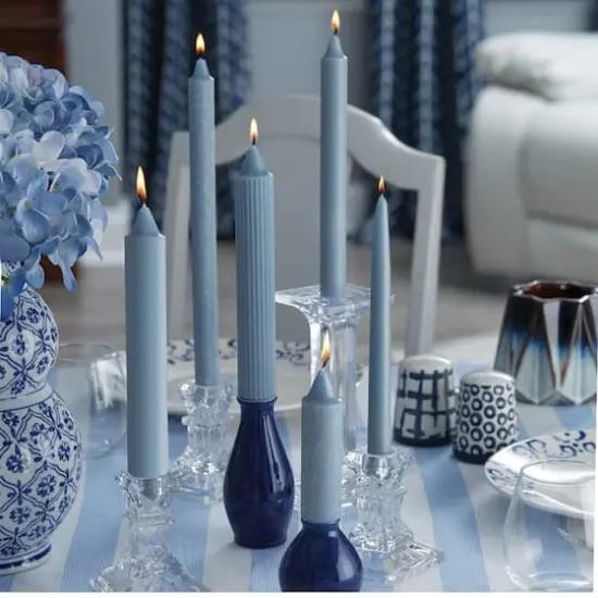 Root Candles 9" Unscented Taper Candles, 12ct. Williamsburg Blue {5}