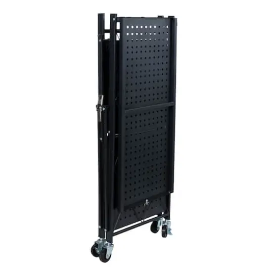 Organize It All Black 3-Tier Foldable Metal Rack with Wheels {10}