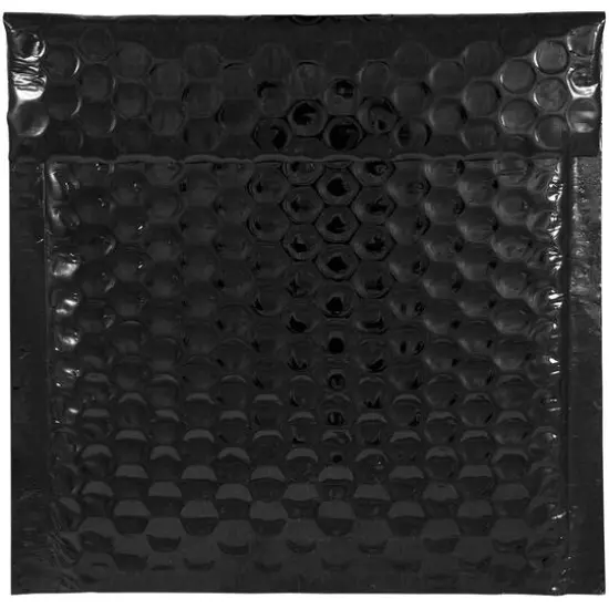 JAM Paper 6" x 6.5" Bubble Padded Mailer with Self Adhesive Closure, 12ct. Black Metallic {5}