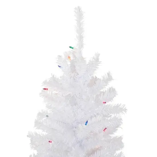 4ft. Pre-Lit Woodbury White Pine Artificial Christmas Tree, Multicolor Lights {6}