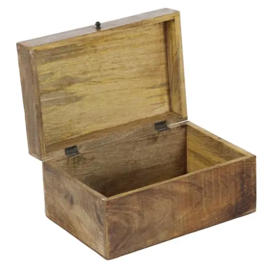 Brown Mango Wood Rustic Box Set, 8", 10" & 12" {4}