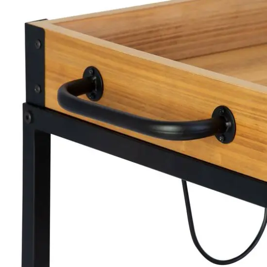 Honey Can Do Industrial Rolling Bar Cart with Removable Serving Tray {8}