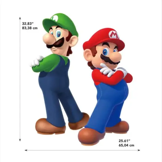 RoomMates Super Mario Luigi & Mario Giant Peel & Stick Wall Decals {10}