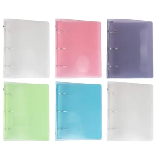 JAM Paper 1.5" Glass Twill Plastic Mini Binders, 6ct. {1}