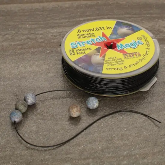 Stretch Magic&reg; 0.8mm Black Bead & Jewelry Cord, 25m {5}
