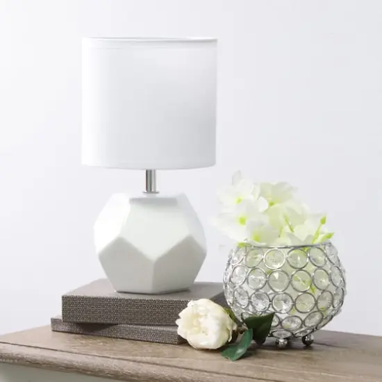 Simple Designs Round Prism Mini Table Lamp White {3}