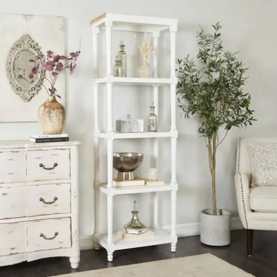 White Farmhouse Shelving Unit, 23" x 13" x 72" {8}