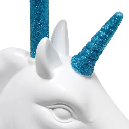 Simple Designs 15.5" Unicorn Table Lamp White/Blue Glitter {9}