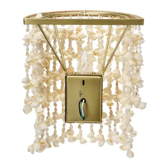 Hello Honey&reg; 10" Round Metal and Shell Wall Sconce {8}