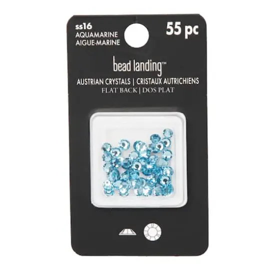 SS16 Round Flatback Austrian Crystals by Bead Landing&trade;, 55ct. Aquamarine {5}