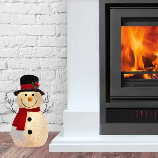 Haute Decor 18" Happy Snowman Pre-Lit LED Tabletop D&eacute;cor {5}