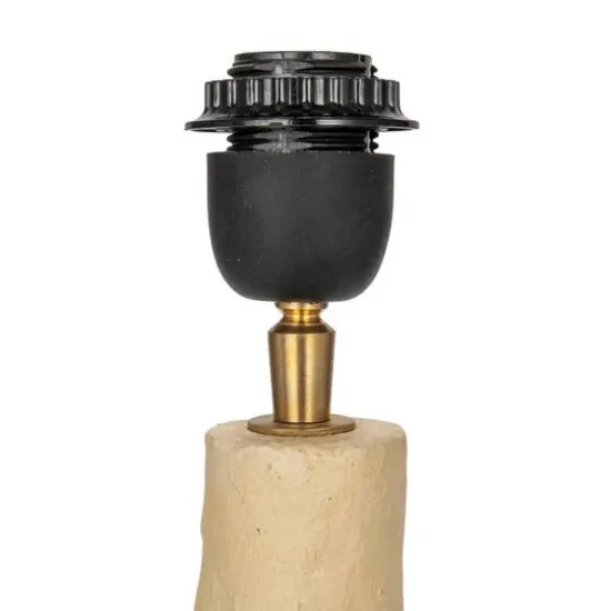 Hello Honey&reg; 28" Natural Handmade Paper Mache Table Lamp with Cotton Shade {7}