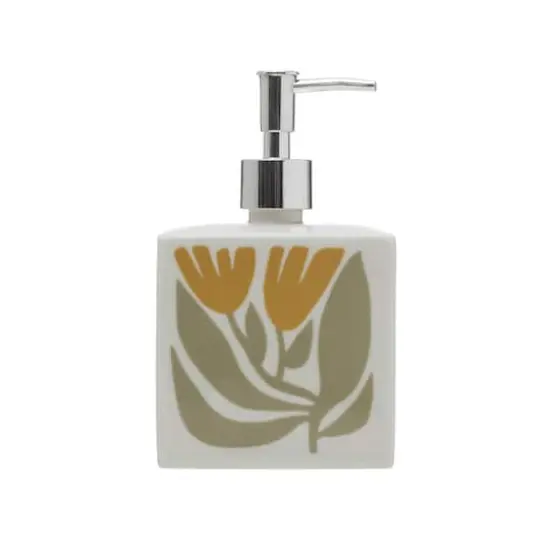 Hello Honey&reg; Multicolor Floral Hand Stamped Stoneware Soap Dispenser {1}