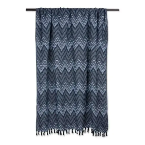 DII&reg; Zig-Zag Chevron Throw Nautical Blue {7}
