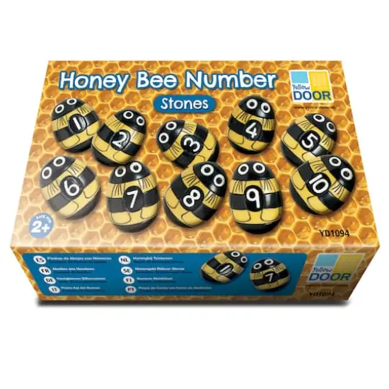Yellow Door Honey Bee Number Stones {3}