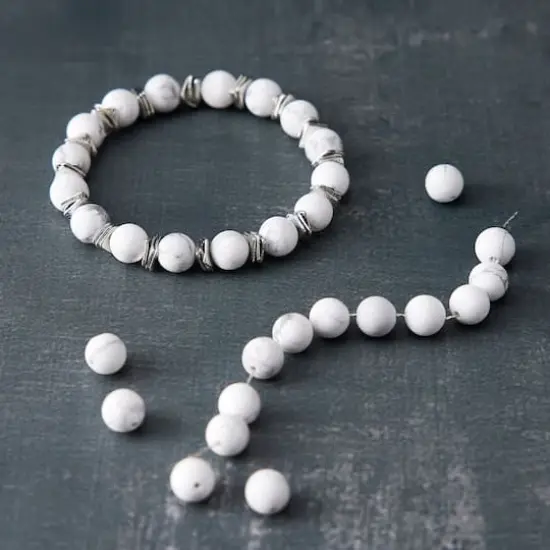 White & Gray Matte Howlite Round Beads, 8mm by Bead Landing&trade; {3}