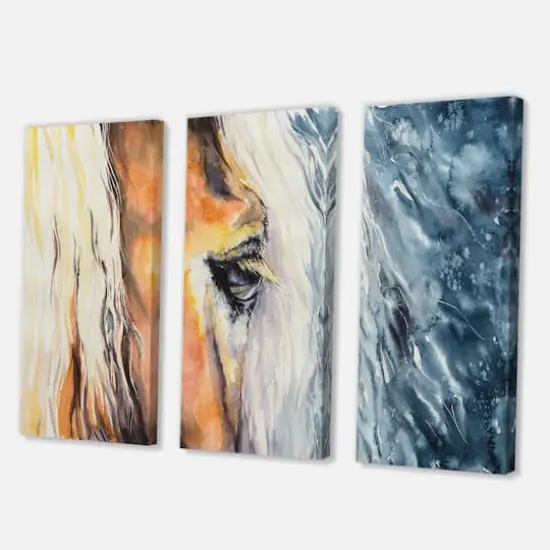 Designart - Close-Up of A Beautiful Horses Eye II - Farmhouse Canvas Wall Art Print {1}