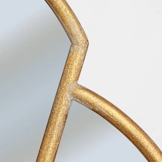 Hello Honey&reg; 33" Antique Gold Finish Modern Scallop Shaped Metal Wall Mirror {3}