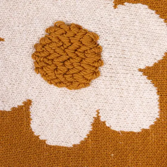 Hello Honey&reg; Yellow Flower Prints Cotton Knit Baby Blanket {5}