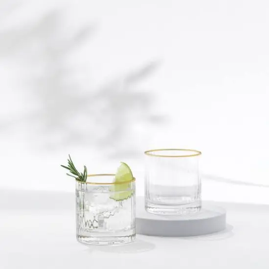 JoyJolt&reg; Christian Siriano 10oz. Optic Gold Rim Glasses, 4ct. {3}