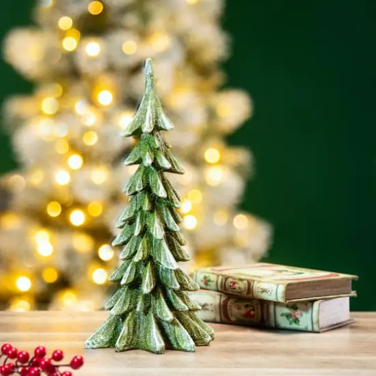 Glitzhome&reg; 14.75" Green Christmas Tree Table D&eacute;cor {3}
