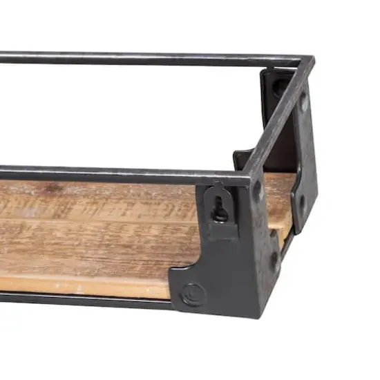 Honey Can Do Floating Decorative Metal & Wood Wall Shelves Set {7}