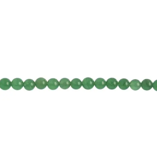 John Bead Earth's Jewels Natural Stone Round Beads, 6mm Green Aventurine {1}