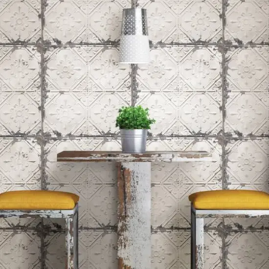 NuWallpaper Vintage Tin Tile Peel & Stick Wallpaper {5}