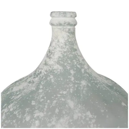 22" Frosted Clear Spanish Bottle Recycled Glass Vase {7}