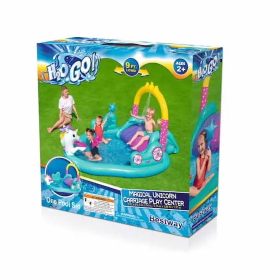 Bestway&reg; H2OGO!&reg; Magical Unicorn Carriage Inflatable Play Pool Center {5}