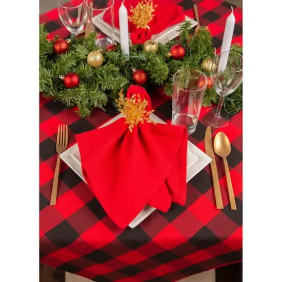 DII&reg; 40" Buffalo Check Table Topper Red {4}