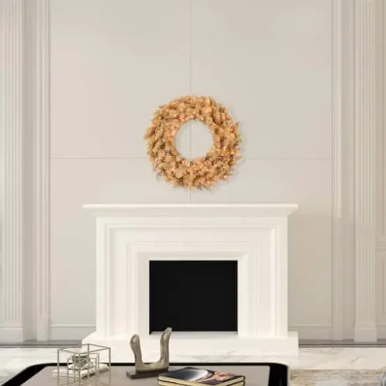 30" Clear Dura-Lit&reg; Gold Fir Wreath {3}