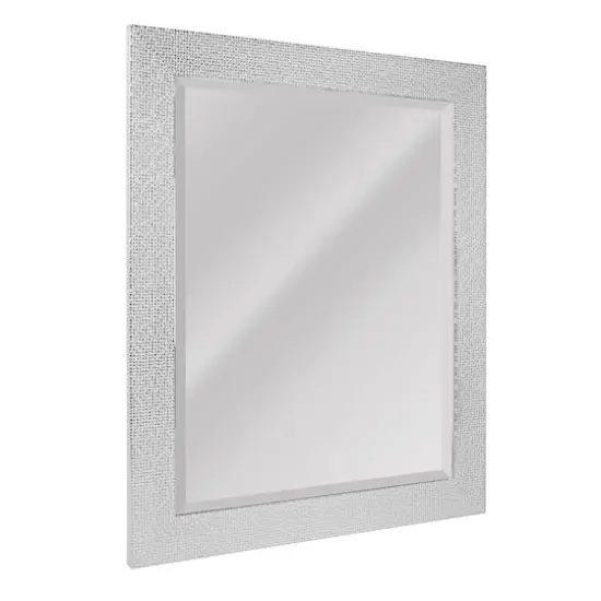 Head West 29" Chrome & White Tile Textured Framed Vanity Mirror {1}
