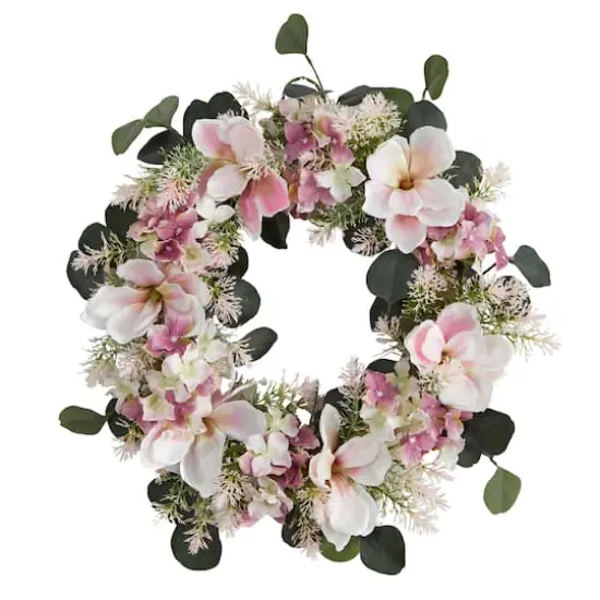 20" Hydrangea & Magnolia Wreath {1}