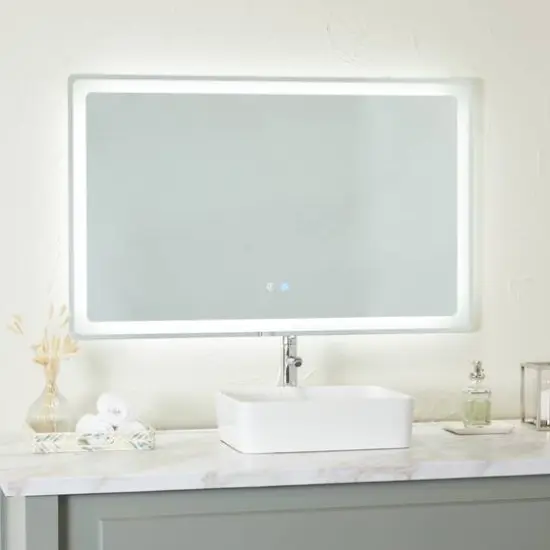 Clear Glass Modern Anti Fog Mirror, 47" x 2" x 30" {10}