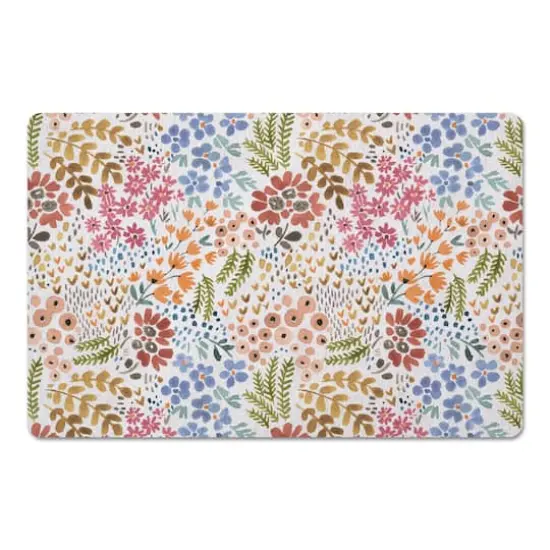 Bright Multi Floral 27" x 18" Floor Mat {1}