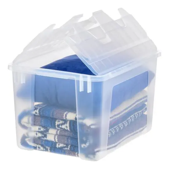 IRIS&reg; 50qt. Clear Wing Lid Storage Boxes, 4ct. {4}