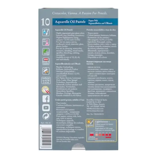 Cretacolor&reg; 10 Color AquaStic Oil Pastel Set {4}