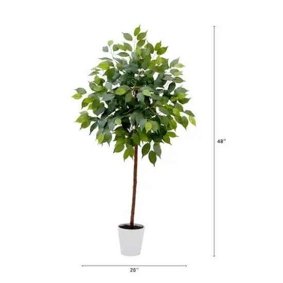 4ft. Artificial Ficus Tree with Decorative Planter {3}